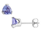 Trillion Cut Tanzanite Stud Earrings 4/5 Carat (ctw) in Sterling Silver
